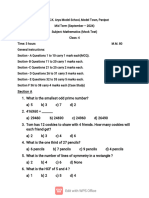 Class - 4 Maths Mock Test (2024-25)