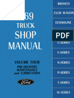 1969 Ford Truck Shop Manual Volume 4 Pre-Delivery Maintenance and Lubrication