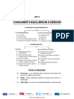 Consumer's Equilibrium & Demand