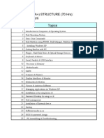 Hardware (A+) Structure (70 HRS) : Duration 30 Days: S.no Topics