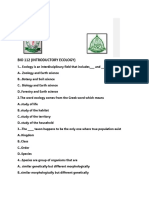 Bio 112 Questions