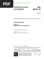 International Standard: Power Transformers - Determination of Sound Levels