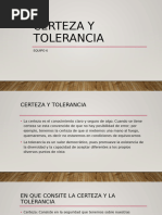 Certeza y Tolerancia