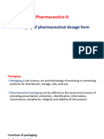 Packaging of Pharmaceutical Dosage Form