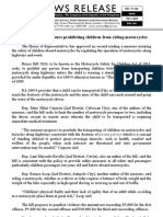 Dec 29 House Approves Measure Prohibiting Children From Riding Motorcycles