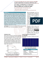 Comparative Study of 100 KWP On Grid Solar Power Plant in Different Location in India