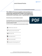 The Effects of Preconception Interventions On Improving Reproductive Health and Pregnancy Outcomes in Primary Care A Systematic Review