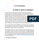 Contributor Terms of Service Agreement: 1. The Homeproject Platform