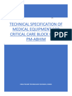 Critical Care Block - Equipment Technical Specification