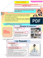 Ficha Comunicacion Bienvenida Jugamos Leyendo Textos Instructivos