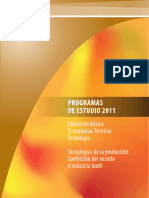 Programa de Estudios 2011 Guc3ada para El Maestro Secundarias Tecnicas Tecnologias de La Produccic3b3n Confeccic3b3n Del Vestido e Indutria Textil