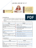 Reglas de Uso de La G y J para TERCERO Grado de Secundaria