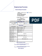 Engineering Formulas: Nominal Design Parameters