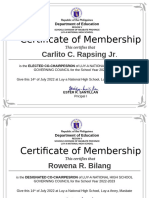 (SGC) Membership Certificate