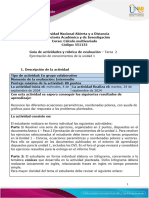 Guía de Actividades y Rúbrica de Evaluación - Unidad 1 - Tarea 2 - Ejercitación Conocimientos de La Unidad 1