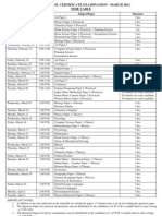 ISC Timetable 2012