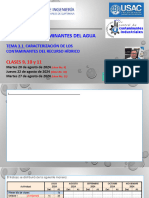 Clases 9, 10 y 11 Control de Contaminantes. Unidad 3. Tema 3 Martes 20 Jueves 22 y Martes 27 Agosto 2024