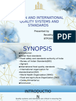 Indian and International Quality Systems and Standards