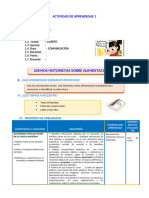 D1 A1 Sesion Com. Leemos Historietas Sobre Alimentación Saludable