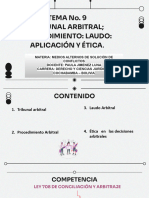 Tema 9. Tribunal Arbitral Procedimiento - Laudo, Aplicación y Ética