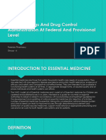 Essential Drugs and Drug Control Administration at Federal