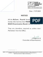 Notice - B.com Iv Sem Main & Back Examination Result