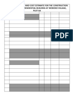 Bill of Quantities and Cost Estimate For The Construction of A G