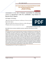 Assessment of The Role of Farmers Associations in Enhancing Access To Agricultural Credit For Smallholder Crop Farmers in Bayelsa State, Nigeria