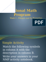 National Math Program: Week 1 Polygon and Its Properties