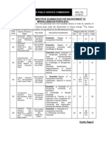 Combined Competitive Examination For Recruitment To Miscellaneous Posts-2012