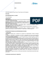 Bula Venvanse Ao Profissional de Saude - Transtorno de Hiperatividade e Déficit de Atenção