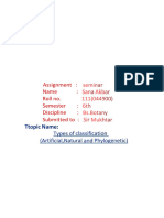 Types of Classification (Artificial, Natural and Phylogenetic)