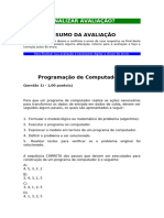 PROVA Programação de Computadores