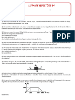 Lista de Questões 14 - Trabalho de Uma Força