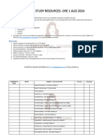 Suggested Study Resources ORE 1 Aug 2024