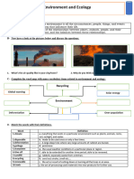 Environment and Ecology Vocabulary - Lesson Plan