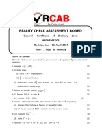 Ordinary Level Revision Test 26 April 2024