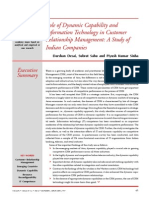 Role of Dynamic Capability and Information Technology in Customer Relationship Management: A Study of Indian Companies