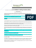 BombayNews - Oct 10, 2008 - Greater Clarity On Meltdown Making Investors Jittery