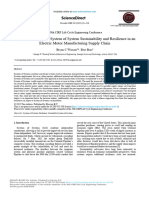 Connections Between System of System Sustainability and Resilience in An Electric Motor Manufacturing Supply Chain