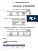 Trab Sala - Rateio Dos Custos Indiretos