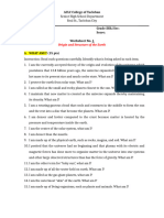 Worksheet 1 Origin and Structure of The Earth