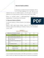 Informe Educación Superior en Bolivia