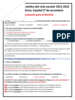 Diagnóstico Español 2° Docente