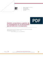 Gestión Universitaria y Gestión de La Investigación en La Universidad: Aproximaciones Conceptuales