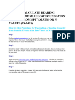 Calculation of Bearing Capacity of Shallow Foundations From SPT Values or N-Values