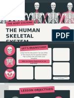 The Human Skeletal System Science Educational Presentation in Dark Gray, Red, and Cream Lined and Illustrative Style