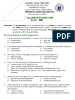 First Quarter Examination - General Biology 1