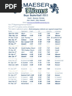 Boy's Basketball Schedule