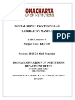 Digital Signal Processing Lab Manual ECE 5th Sem 14092023